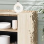Hanah Home KNS-740-FF-2 Consola Roble, 180x100x43 cm, Tablero de Partículas Melamina, Estantes, Roble